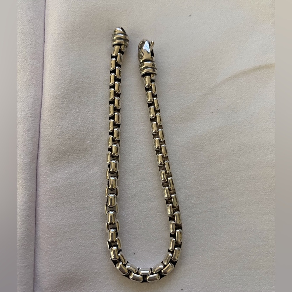 💯 David Yurman box chain bracelet 5mm 71/2” long sterling silver 925